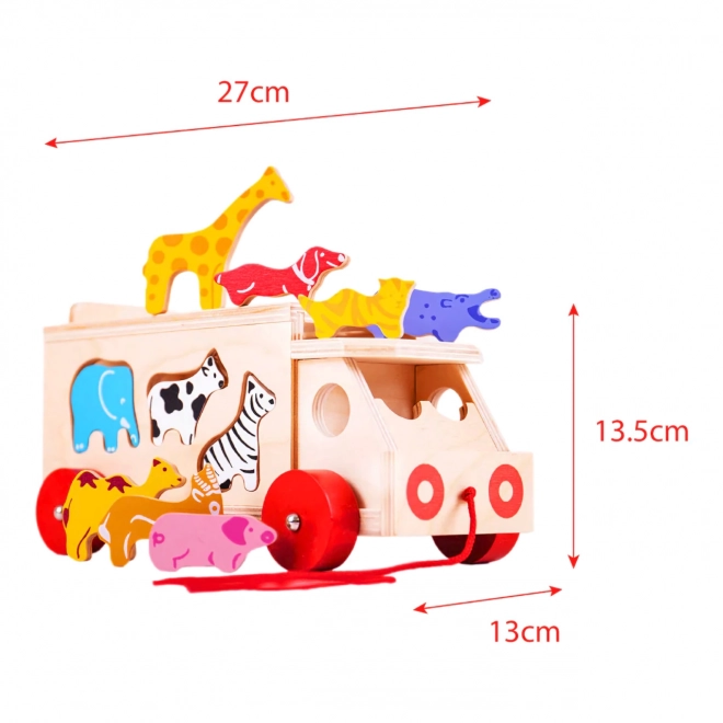 Bigjigs Wooden Animal Shape Sorter Truck