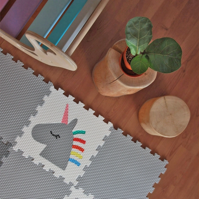 Children's Floor Mat Set - Unicorns and Rainbows