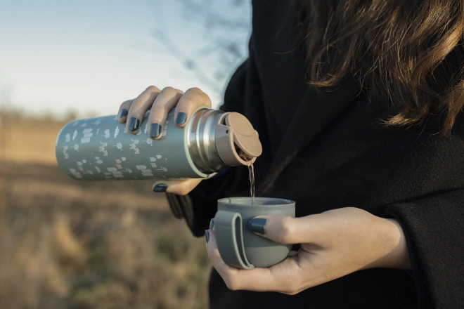 Vacuum Insulated Thermos with Silicone Holder 400 ml Stars