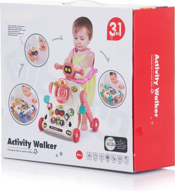 Chipolino Interactive 3-in-1 Car Walker Pink