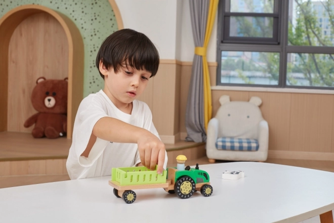 Wooden Tractor with Animals