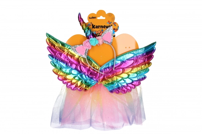 Unicorn Costume Set with Colorful Wings