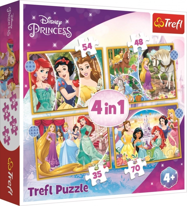 Trefl Disney Princess Happy Day 4-in-1 Puzzle Set