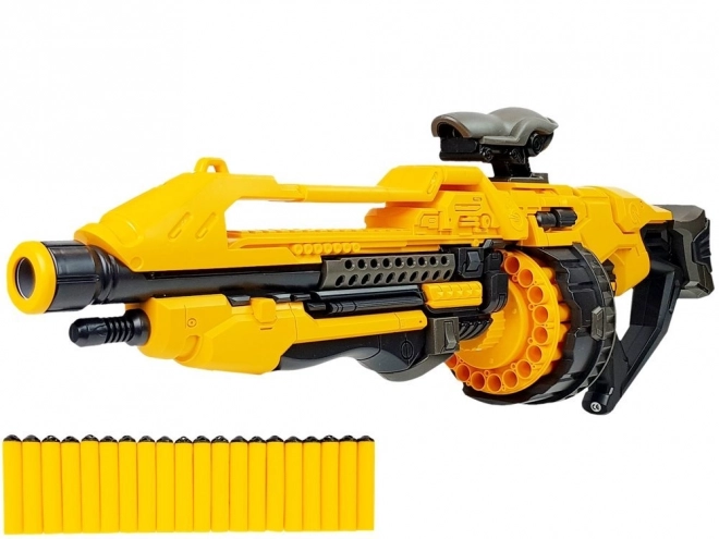 Children's Electric Foam Gun with Rotating Magazine - Yellow