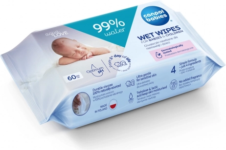 Canpol babies babydoekjes met 99% water, 60 stuks