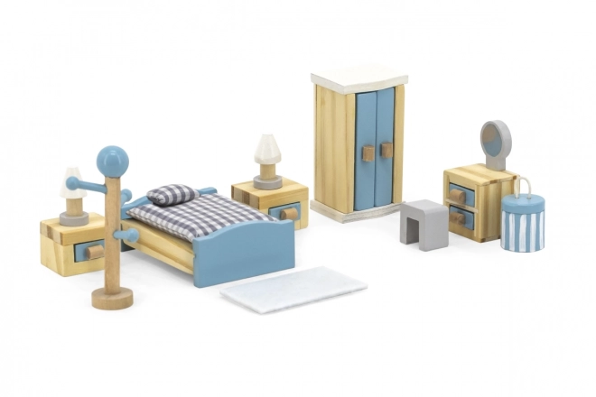 Wooden Dollhouse Bedroom Set