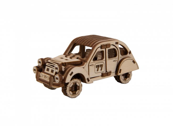 Wooden 3D Rally Car Model