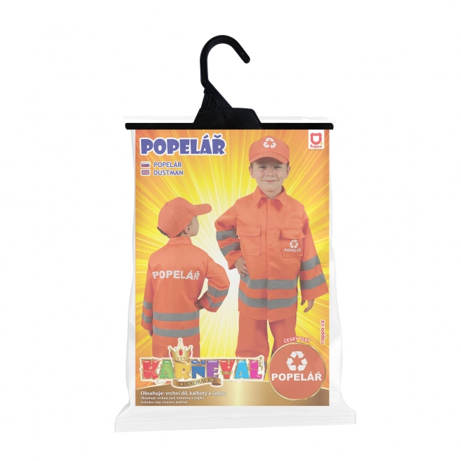 Children's Garbage Collector Costume with Czech Print