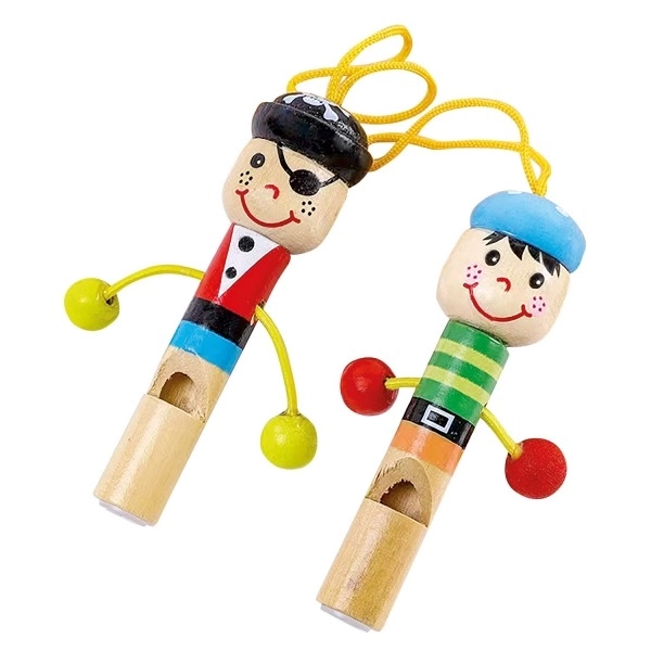 Colorful Wooden Whistle with Characters