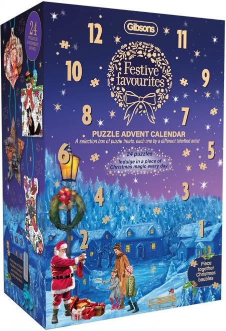 Advent Calendar with Holiday Puzzles by Gibsons