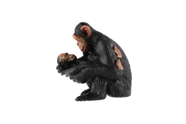 Chimpanzee Female with Baby Plastic Figure