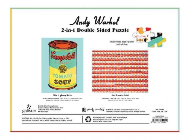 Galison Andy Warhol Soup Cans Double-Sided Puzzle