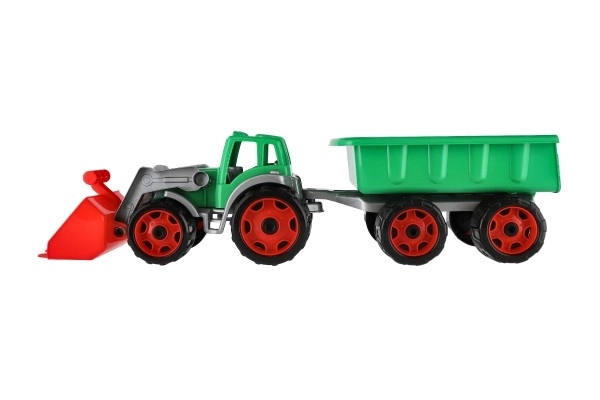 Colorful Tractor with Trailer and Bucket