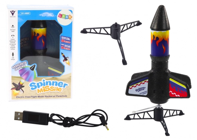 Flying Foam Rocket with Parachute and LED