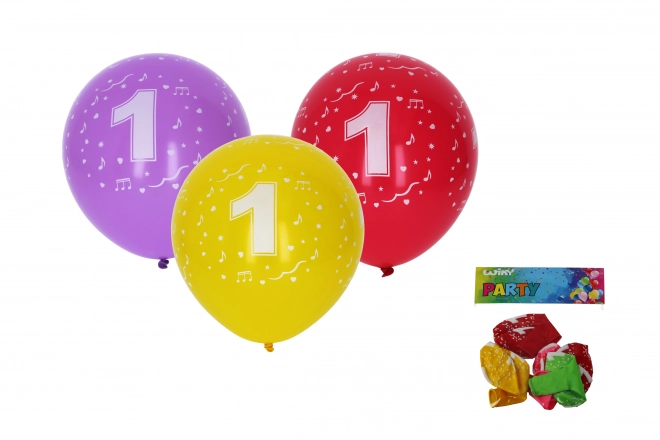 Inflatable Balloons 30cm - Set of 5 with Number 1