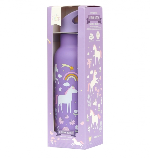 Stainless Steel Water Bottle - Unicorns and Rainbow