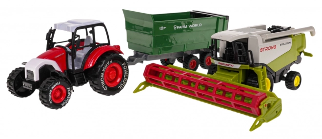 Agricultural Vehicles Set with Tractor and Combine