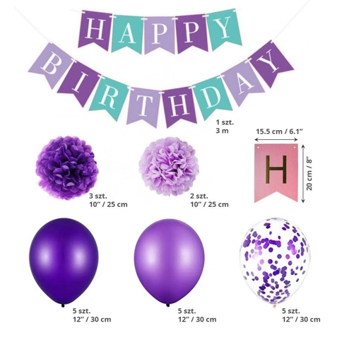 Birthday Party Decoration Set - Purple