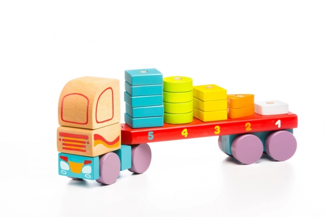 Cubika Wooden Truck with Geometric Shapes Puzzle