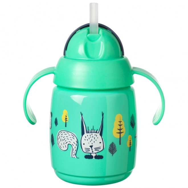 Non-Spill Straw Cup Green for Babies 6m+