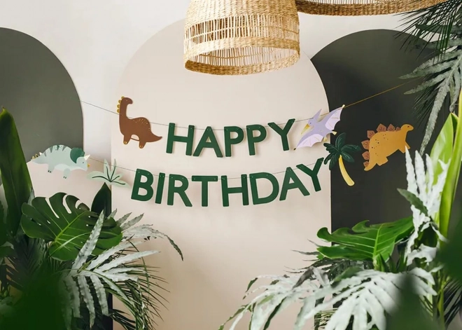 Dinosaur Happy Birthday Banner