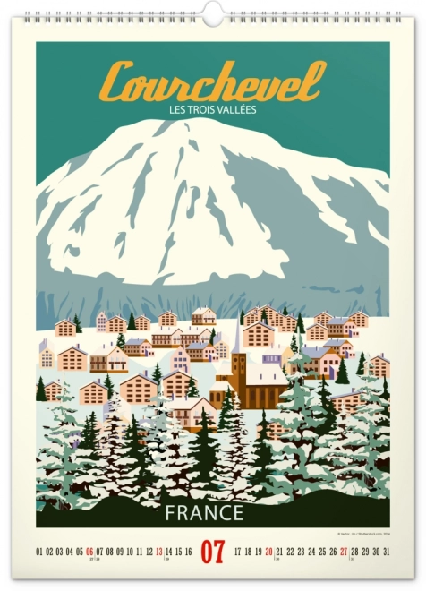 Wall Calendar Travel Posters - Mountains 2025