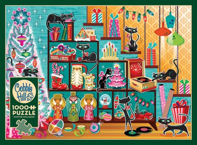 Cobble Hill Christmas Cats Puzzle 1000 Pieces