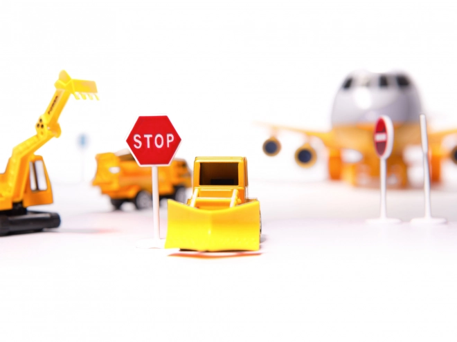 Construction Transport Airplane with Vehicles Set