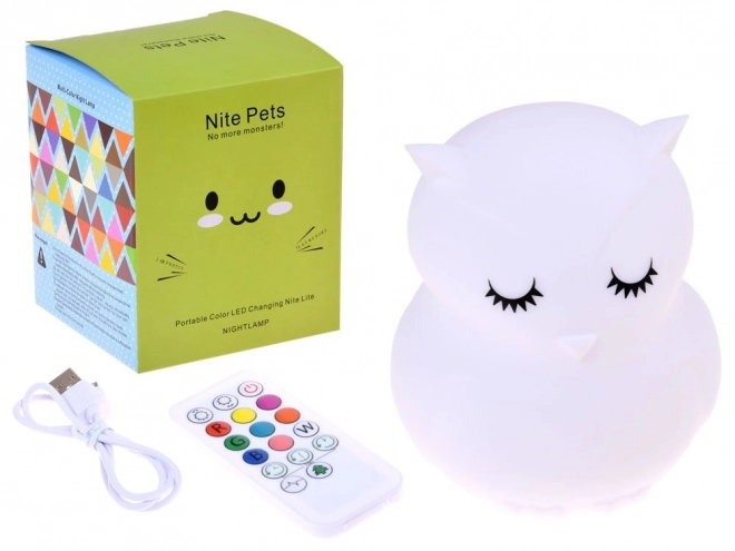 Owl Soft Silicone Night Light with Remote Control