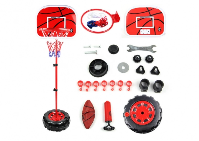 Adjustable Basketball Hoop Set with Ball and Pump