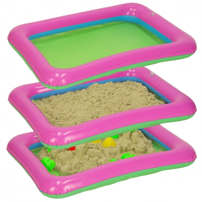 Kinetic Sand Set with Molds and Sandbox – beige