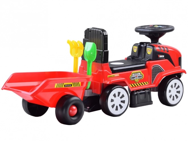 Ride-On Tractor with Trailer – red