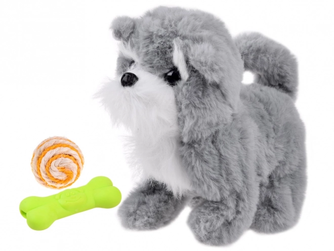 Interactive Plush Gray Puppy