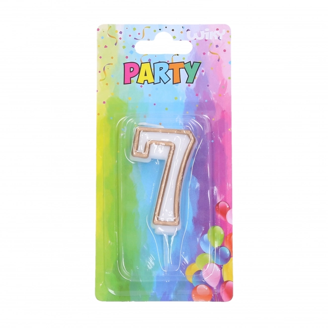 Party Candle Gold Number 7