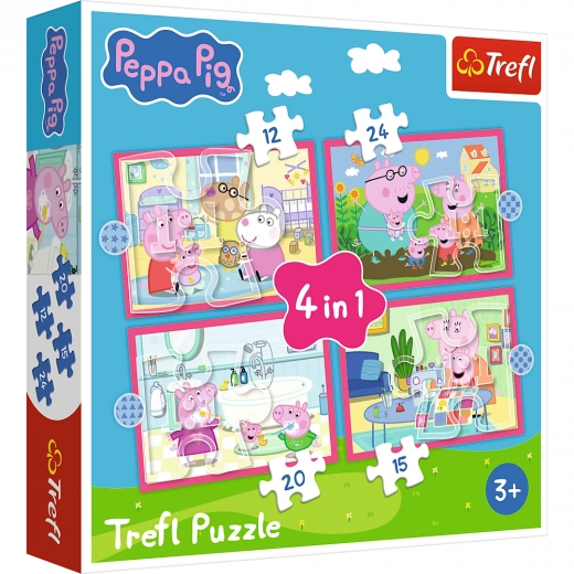 Puslespil 4 i 1 Peppa elsker eventyr