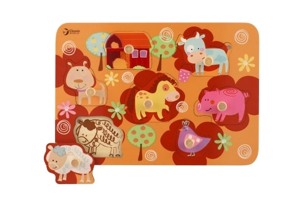 Wooden Farm Animals Puzzle Board