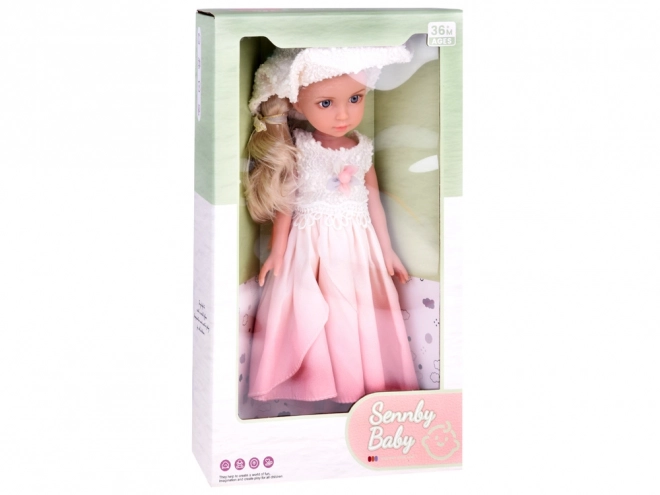 Elegant Doll with Hat and Long Blonde Hair