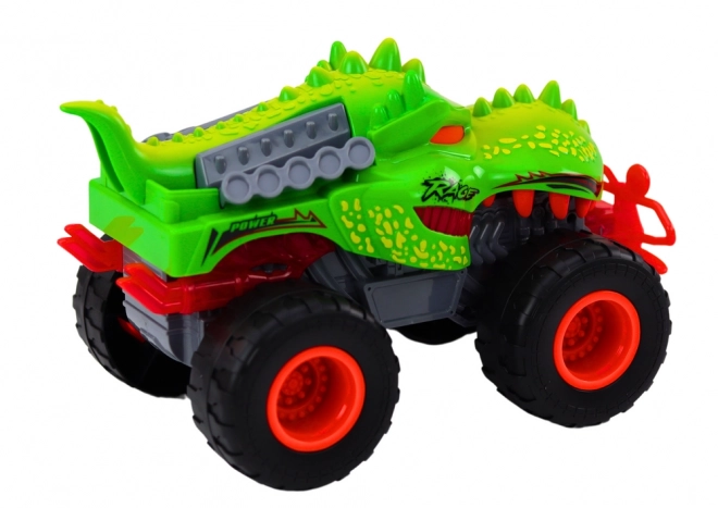 Green Dinosaur T-Rex Off-Road Car with Sounds and Lights