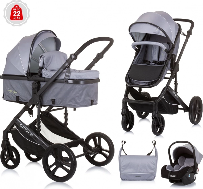 Chipolino stroller Amore 2-in-1 Jungle – Ash Grey