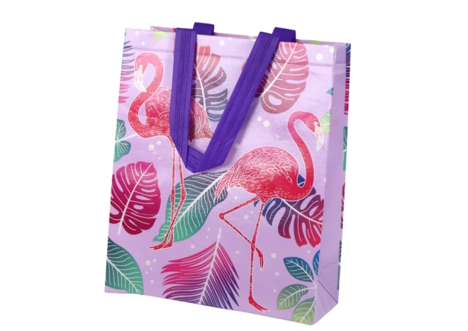 Gift Bag with Flamingo Design in Purple