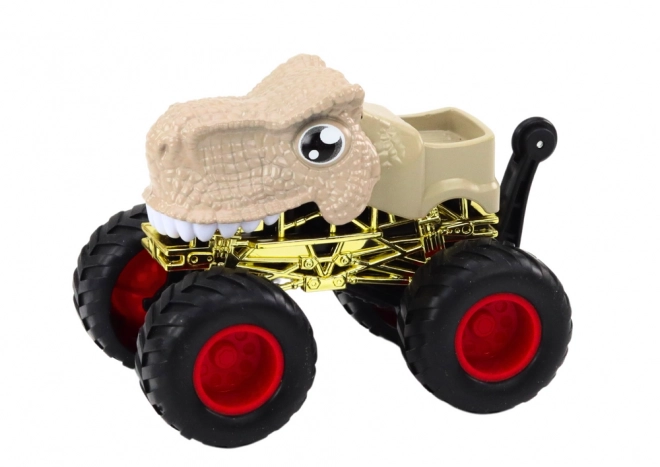 Off-Road Dinosaur Car with Large Rubber Wheels Beige