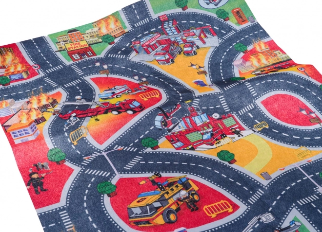 City Mat with Fire Station and Soft Car Set