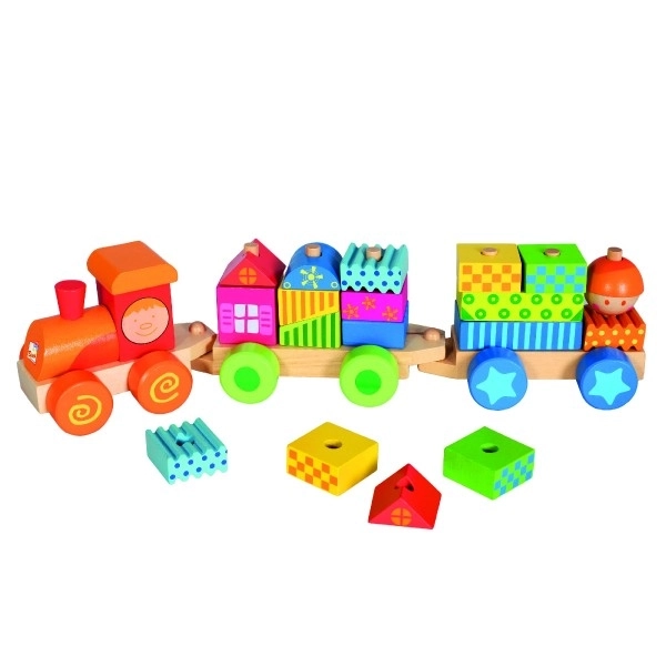 Wooden Train with Blocks 43cm