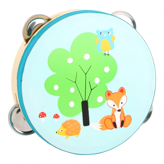 Small Foot Wooden Tambourine with Fox