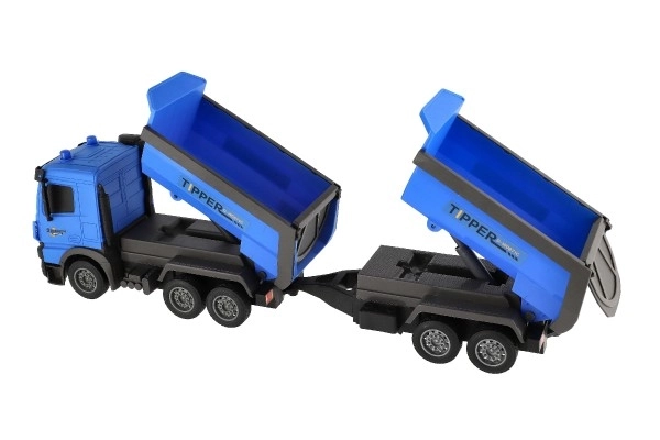 Plastic Cargo Truck With Trailer 50cm with Pull-Back Feature