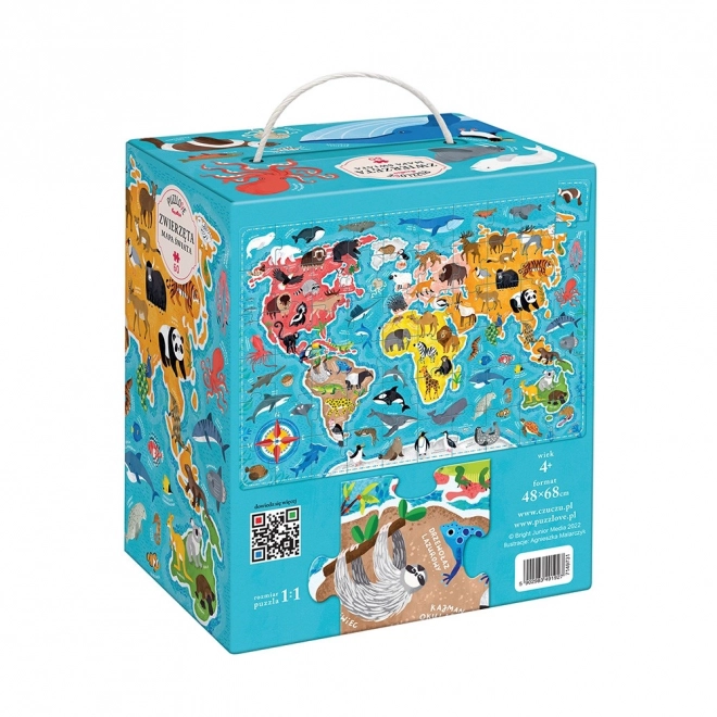 World Map Animal Puzzle 60 Pieces