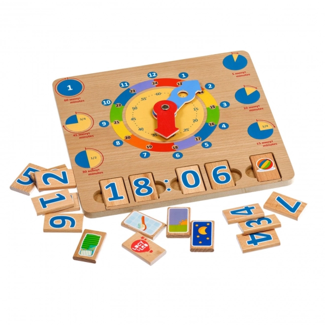 Educational Wooden Clock Learning Board