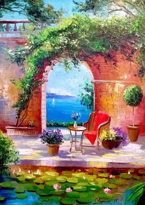 Enjoy Sea View Through Arch Puzzle 1000 Pieces