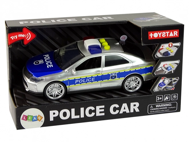 Police Car Toy with Friction Drive Sounds and Lights