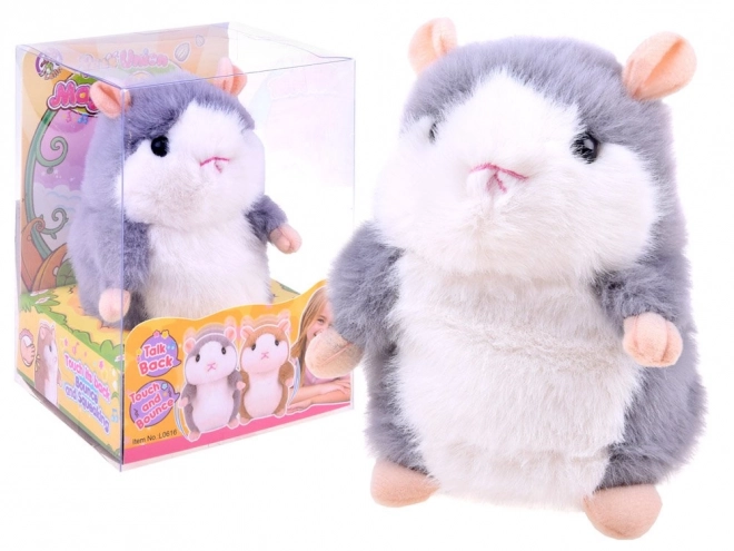 Funny Interactive Talking Hamster Plush Toy – gray